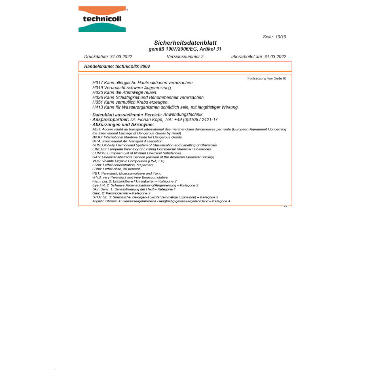 Technicoll PVC Kleber 8002