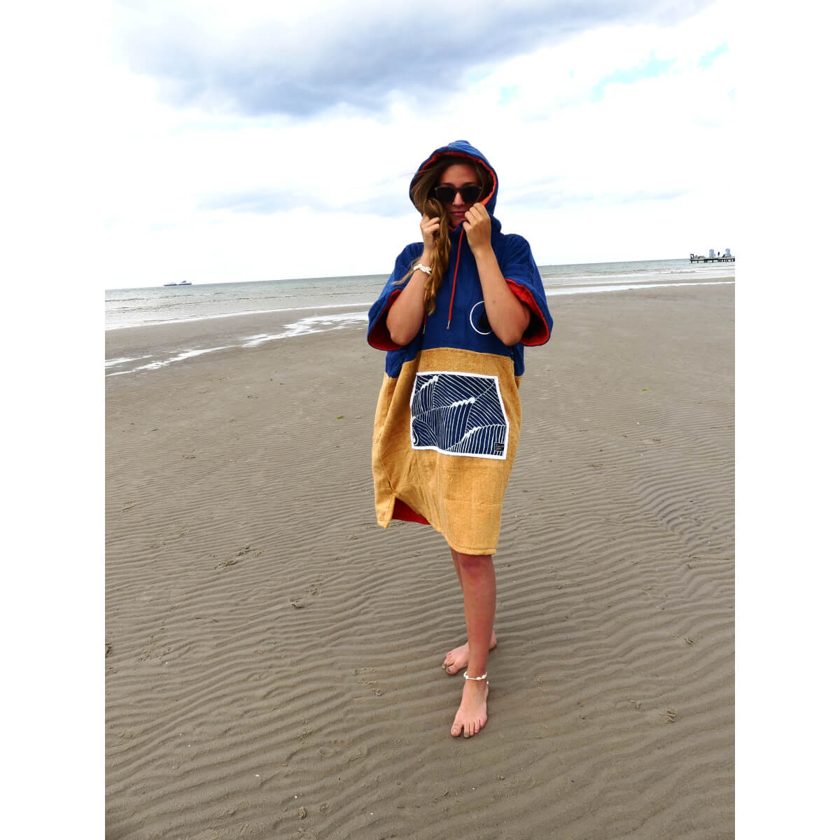 Wave Hawaii Bamboo Poncho Flow L beige