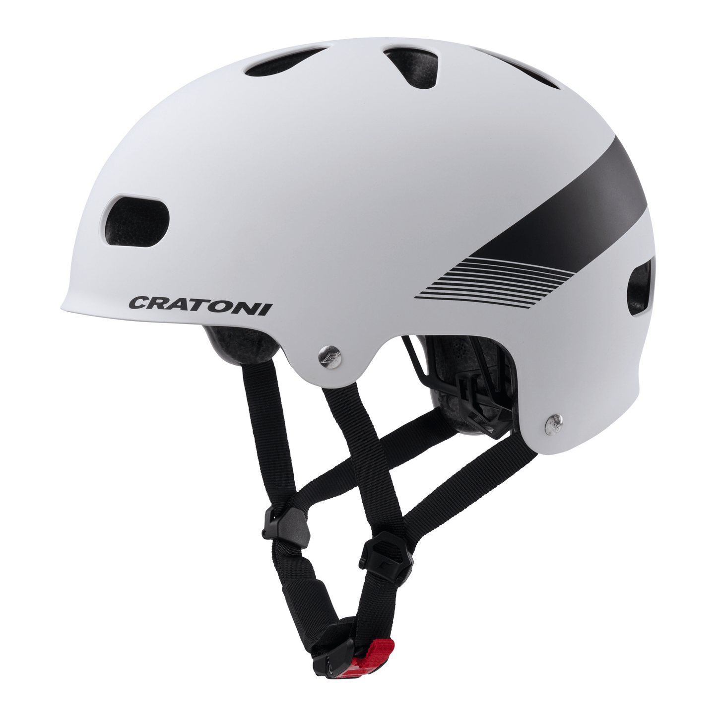 Cratoni C-Mate Jr Kinder Fahrradhelm - white-black matt