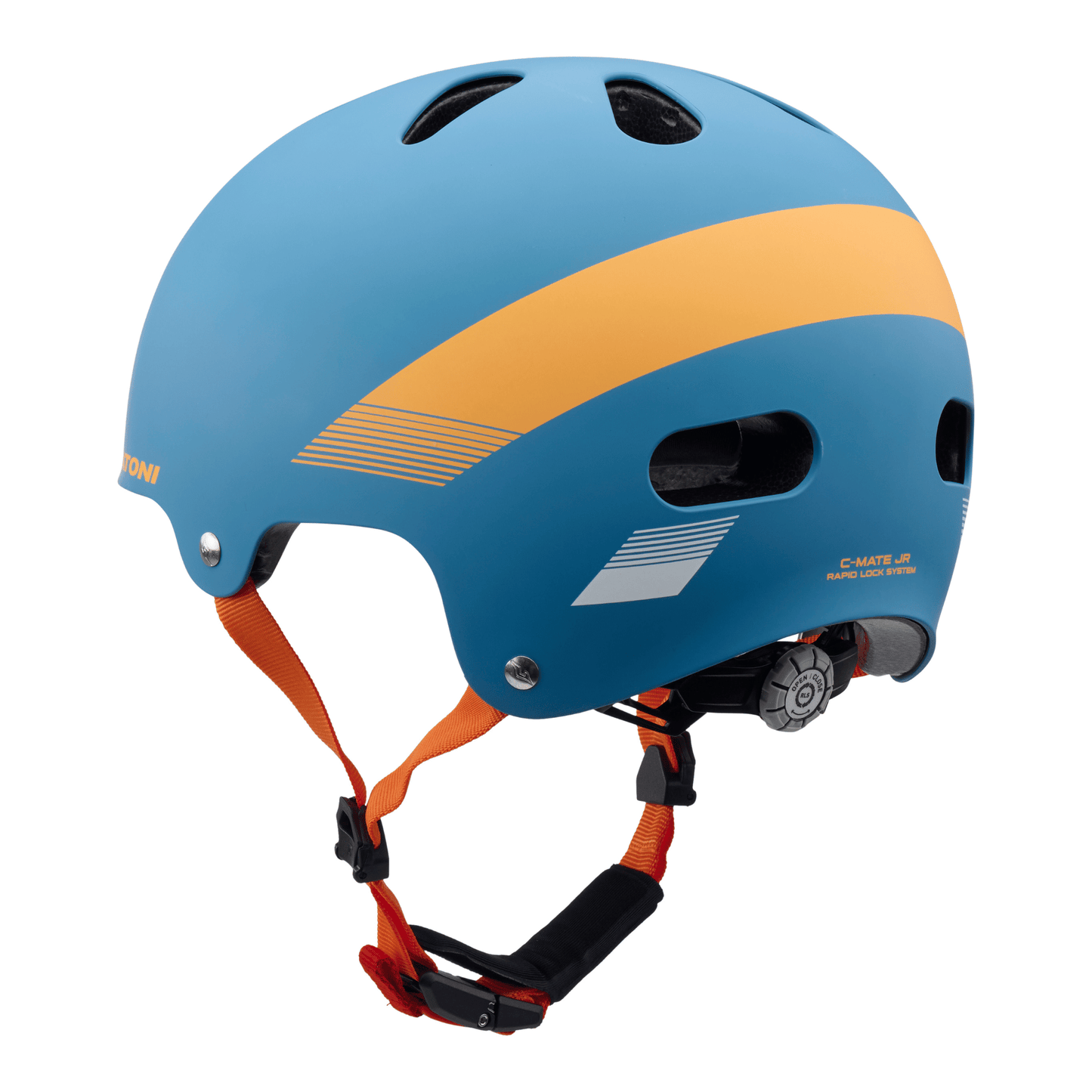 Cratoni C-Mate Jr Kinder Fahrradhelm - petrol-orange metallic matt