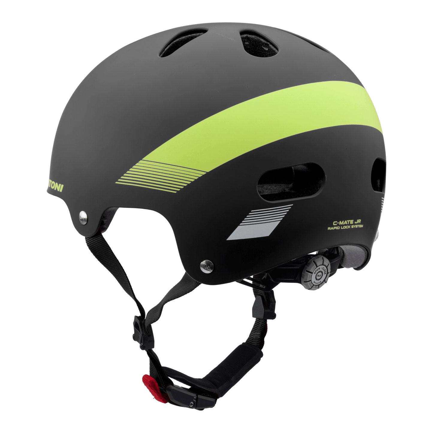Cratoni C-Mate Jr Kinder Fahrradhelm - black-lime matt