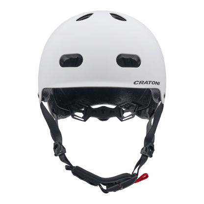 Cratoni C-Mate Jr Kinder Fahrradhelm - white-black matt