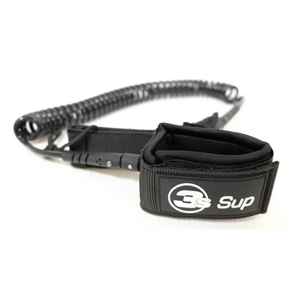3s-sup Coiled Spiral SUP Boardleash Line Sicherheitsleine schwarz