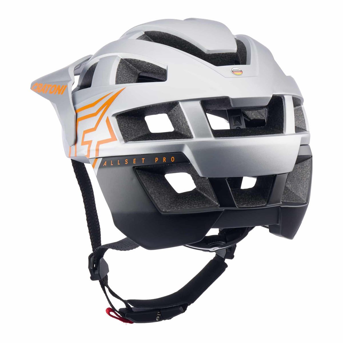 Cratoni AllSet Pro MTB Helm silver-orange matt