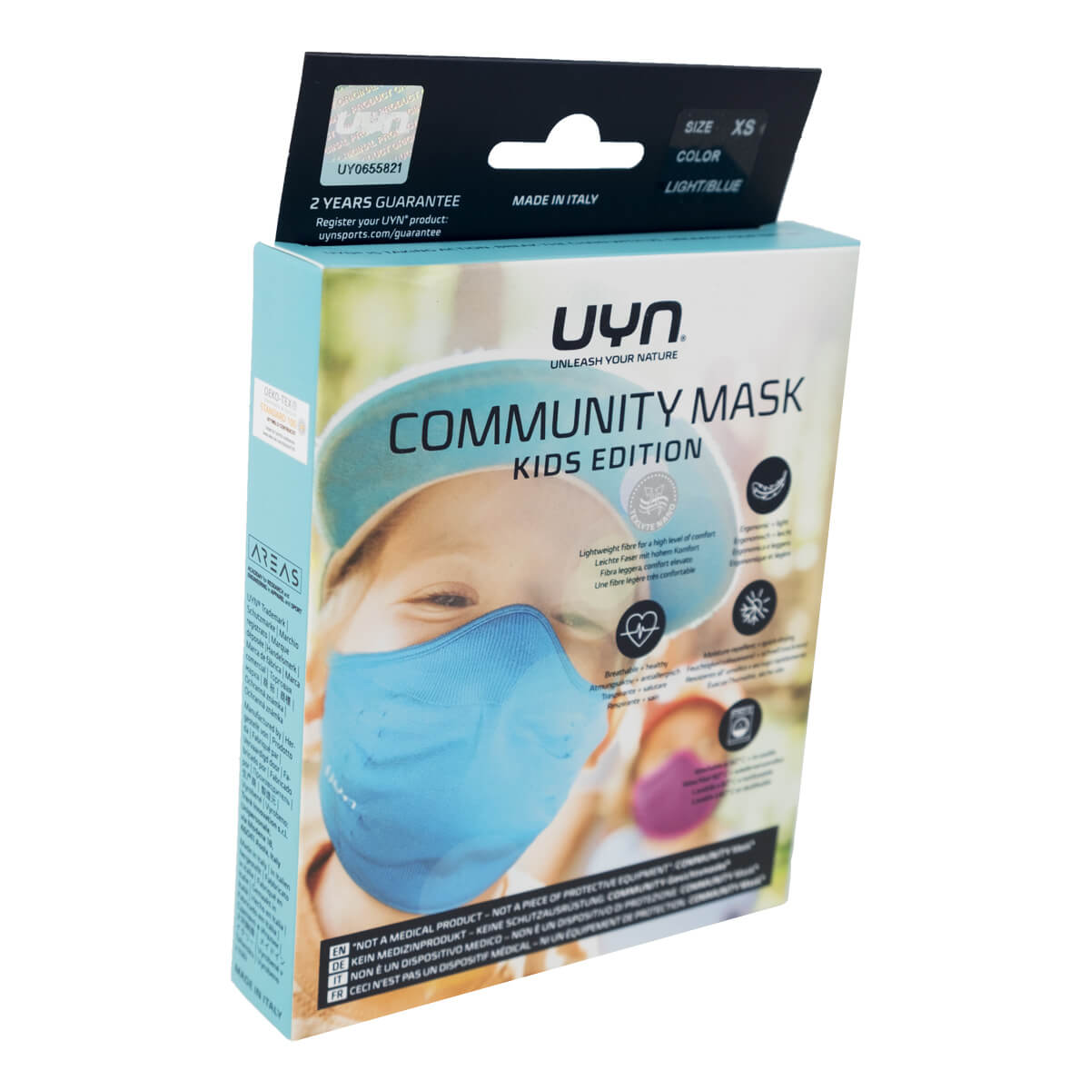 UYN Gesichtsmaske Community Mask Kinder Mund-Nasenmaske lila