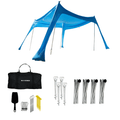 No Stress Strandzelt mit UPF 50+ Sonnensegel 300x300 cm bis 6 Personen