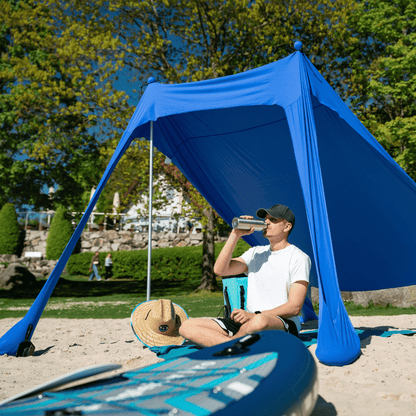 No Stress Strandzelt mit UPF 50+ Sonnensegel 210x 200 cm bis 4 Personen