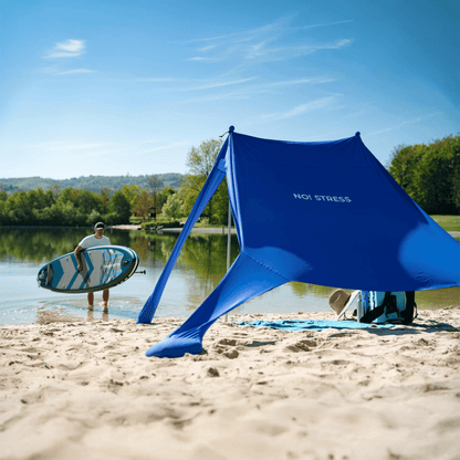 No Stress Strandzelt mit UPF 50+ Sonnensegel 210x 200 cm bis 4 Personen