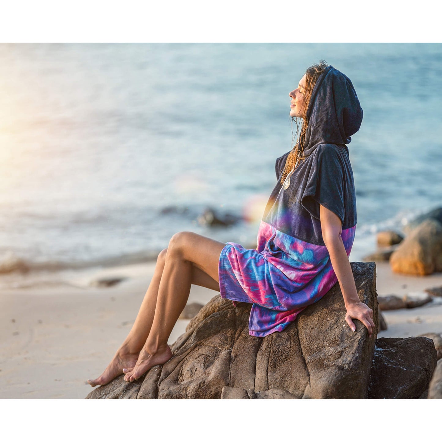 Aztron Nebula Poncho Damen Poncho blau