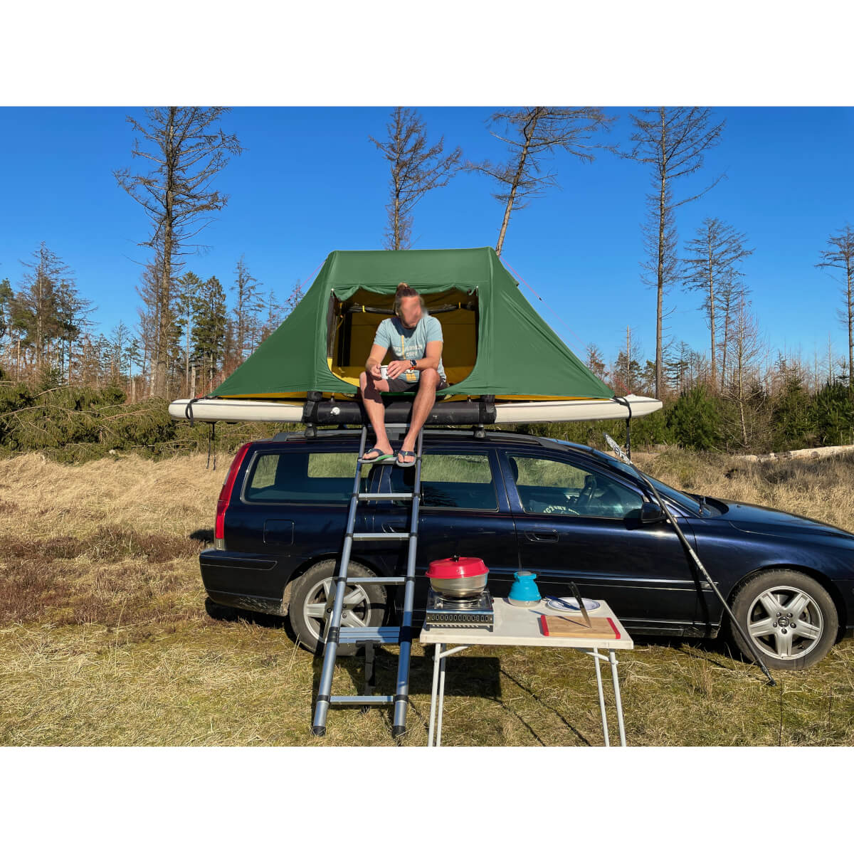 Bajao Cabin Tunnelzelt SUP Zelt grün für SUP ab 11'6" bis 14"