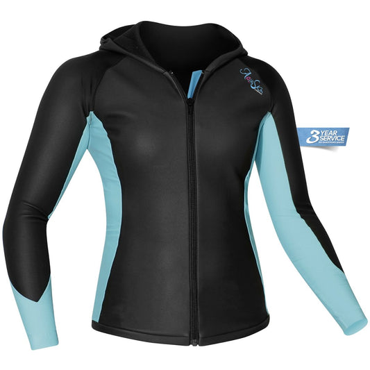 Camaro Aquaskin Thermo Hoody Damen Neoprenjacke schwarz