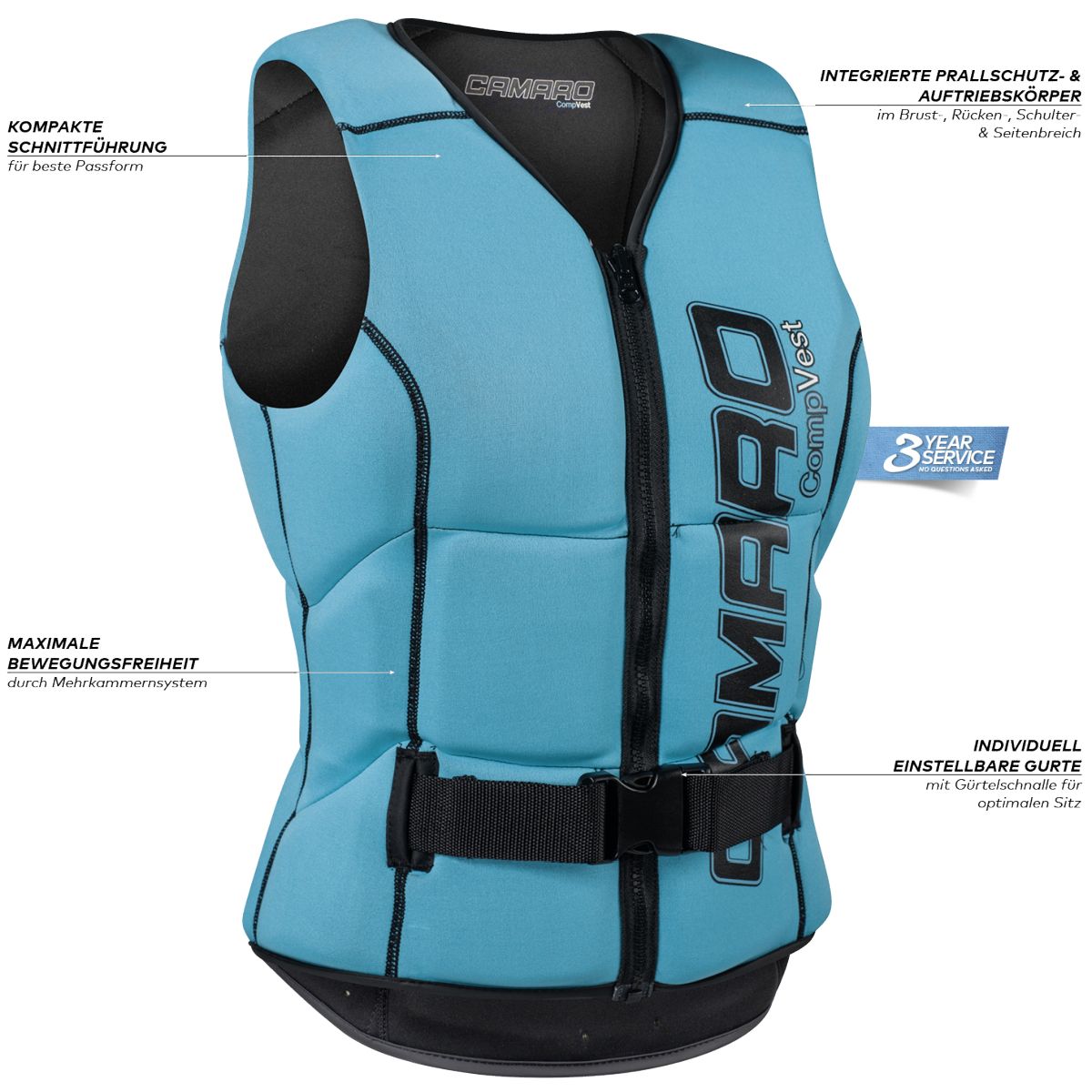 Camaro Comp Vest Damen Schwimmweste schwarz