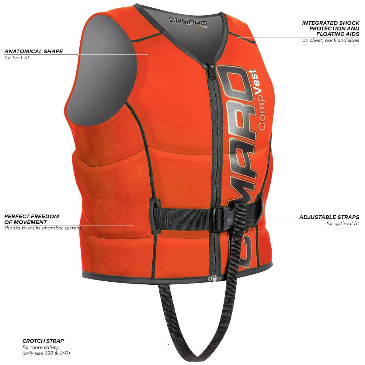 Camaro Comp Vest Junior Kinder Schwimmweste schwarz orange