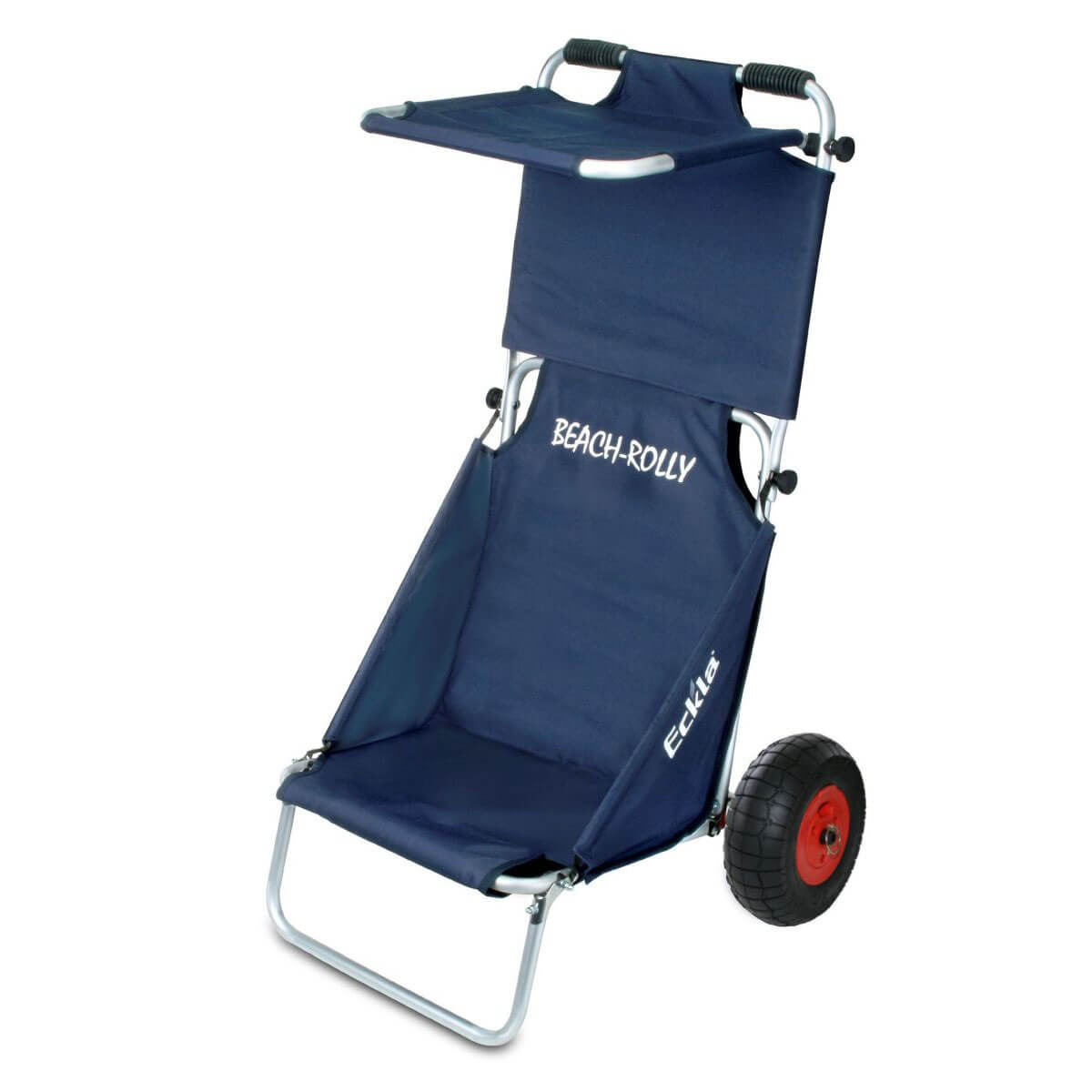 Eckla Beach-Rolly mit Sonnendach und Lufträdern blau
