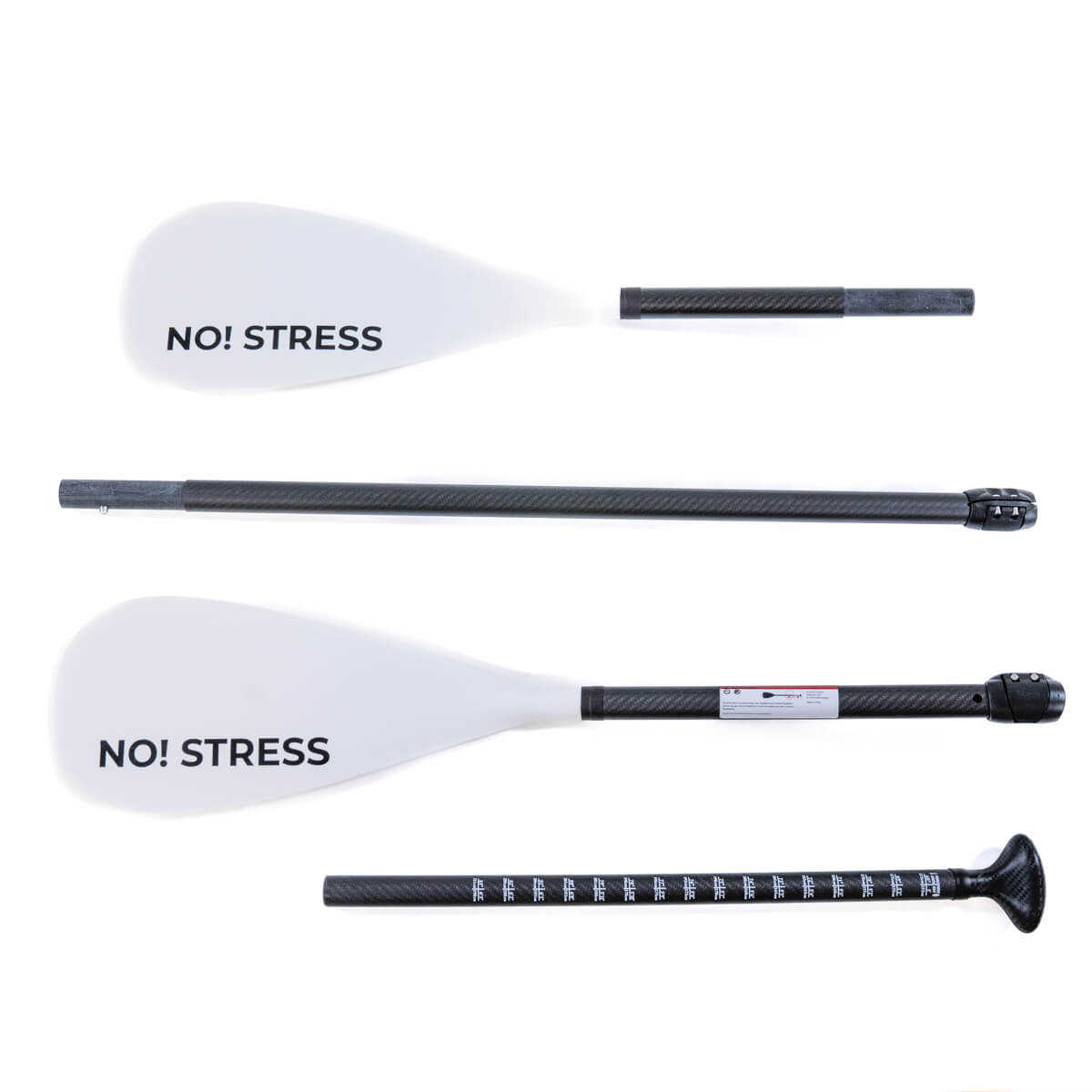 No Stress Carbon Hybrid SUP und Kajakpaddel 4-teilig