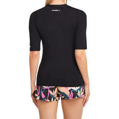 O'Neill Skins SS Rashguard Damen Funktionsshirt schwarz