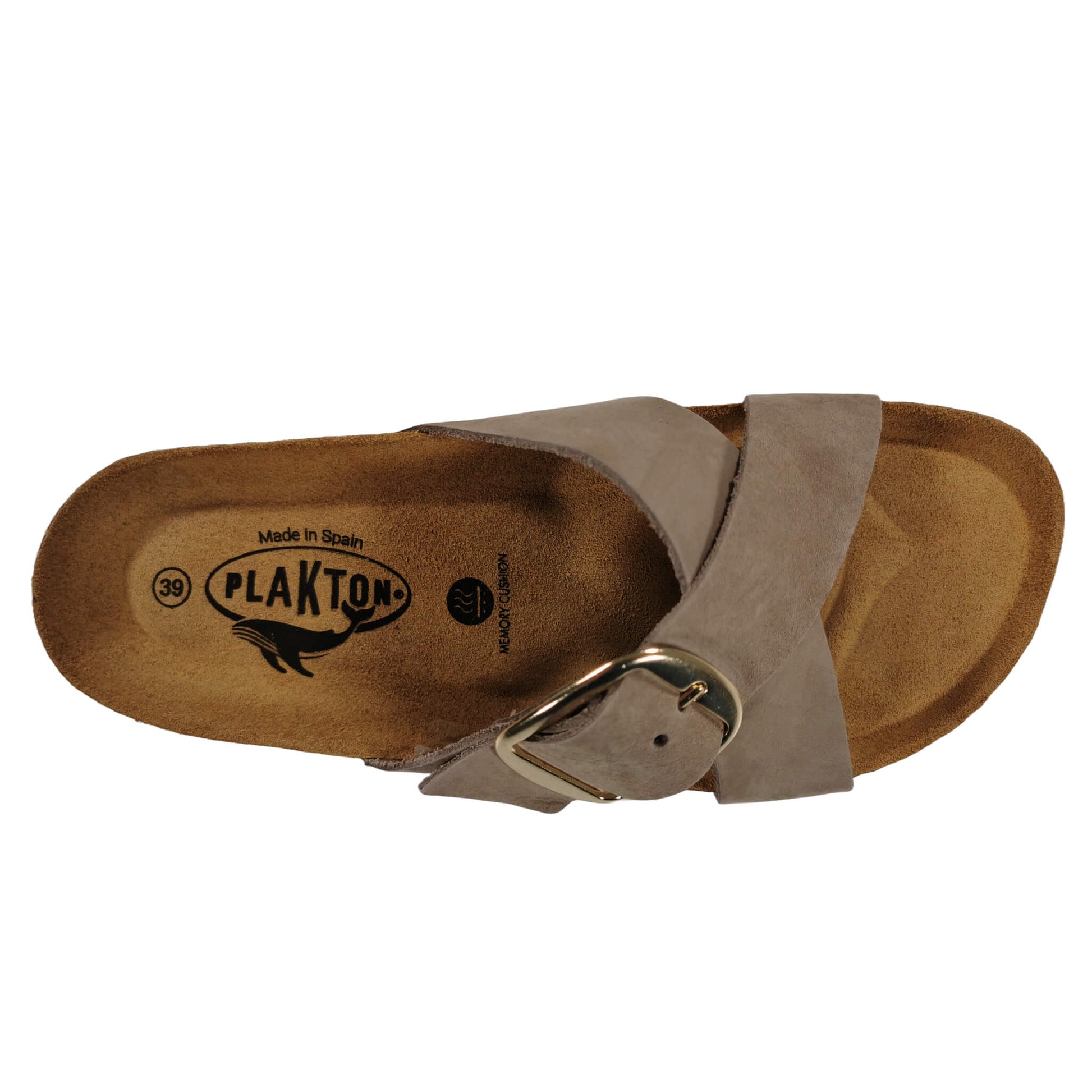 Plakton Bramma Nobuck Damen Leder Pantolette Sandalette braun