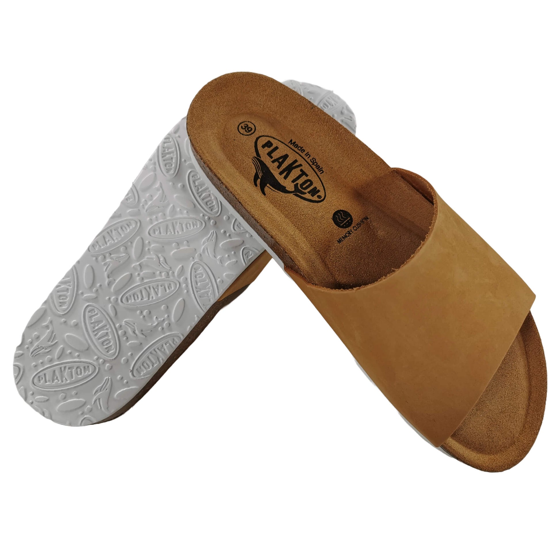 Plakton Bala Nubuk Damen Leder Pantolette Sandalette beige