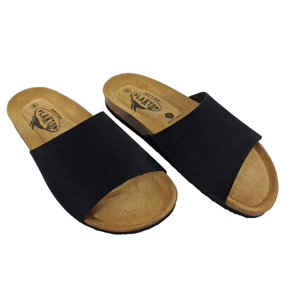 Plakton Bala Nubuk Damen Leder Pantolette Sandalette schwarz
