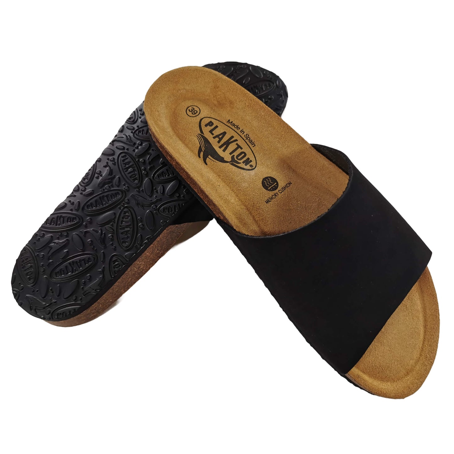 Plakton Bala Nubuk Damen Leder Pantolette Sandalette schwarz