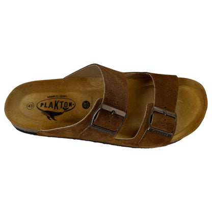 Plakton Barna Afelpado Leder Pantolette Sandalette braun