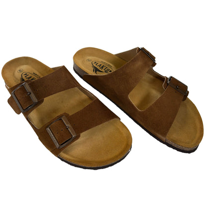 Plakton Barna Afelpado Leder Pantolette Sandalette braun
