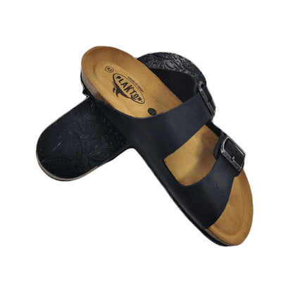 Plakton Barna Apure Leder Pantolette Sandalette schwarz