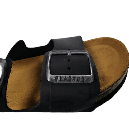 Plakton Barna Apure Leder Pantolette Sandalette schwarz