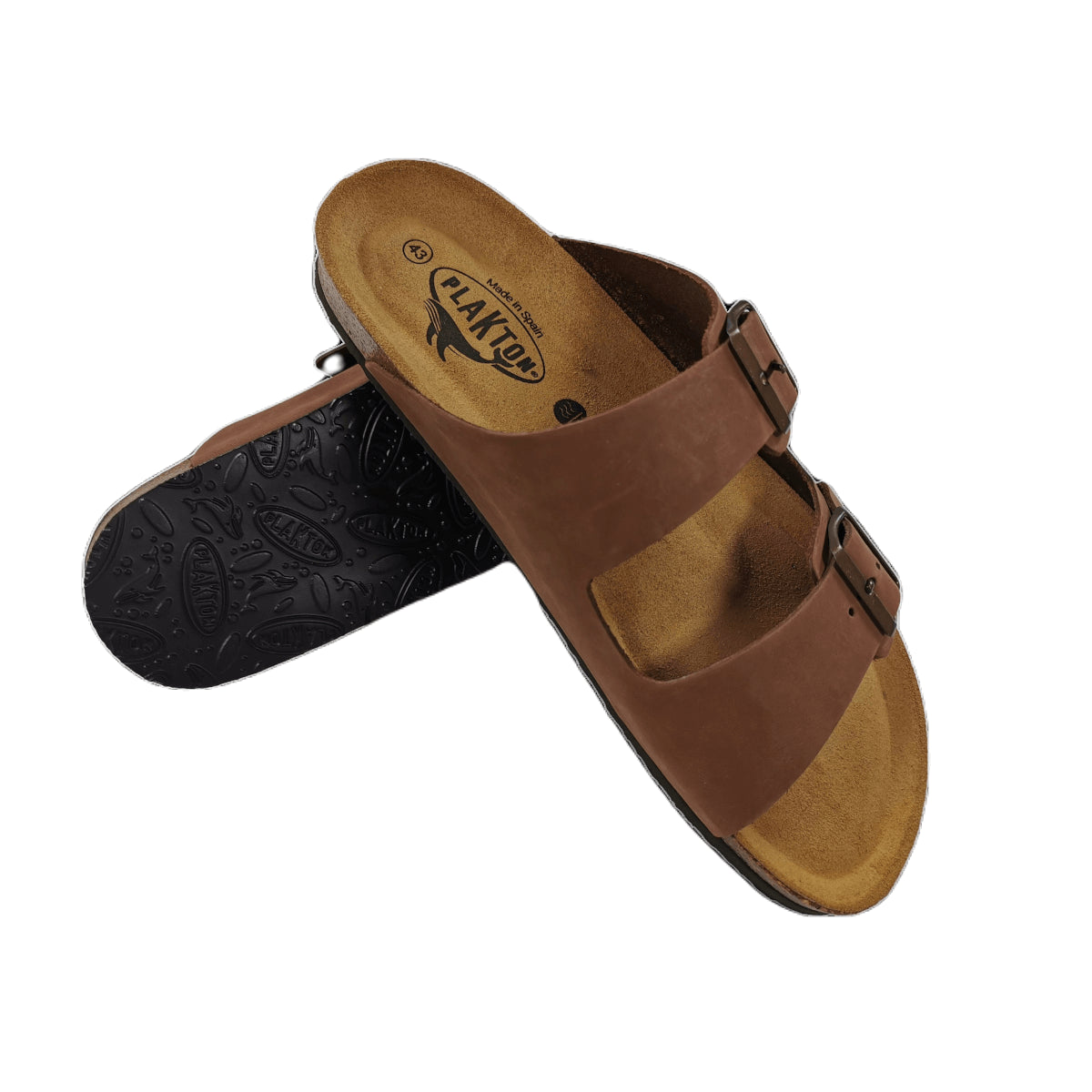 Plakton Barna Nobuck 2 Leder Pantolette Sandalette braun