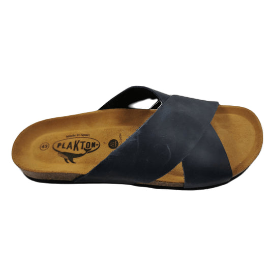 Plakton Benito Apure Leder Pantolette Sandalette blau