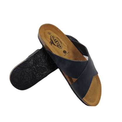 Plakton Benito Apure Leder Pantolette Sandalette blau