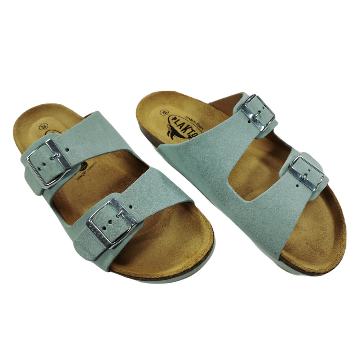 Plakton Beta Afelpado Damen Leder Pantolette Sandalette grün