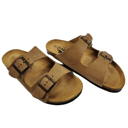 Plakton Beta Afelpado Damen Leder Pantolette Sandalette beige