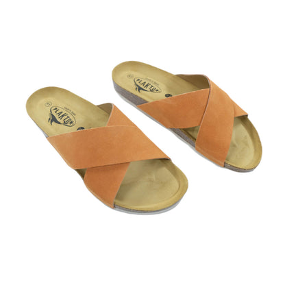 Plakton Bibi Afelpado Damen Leder Pantolette Sandalette orange