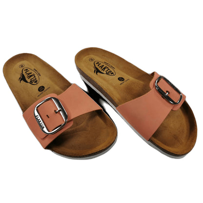 Plakton Bis 3 Nobuck Damen Leder Pantolette Sandalette orange