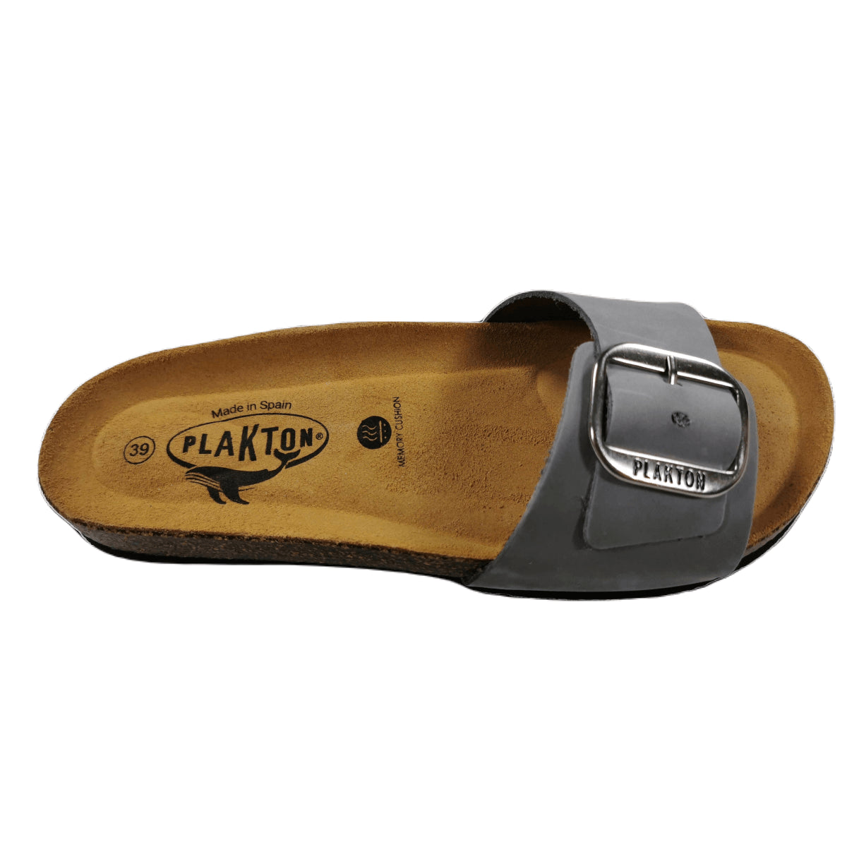 Plakton Bis 3 Nobuck Damen Leder Pantolette Sandalette grau