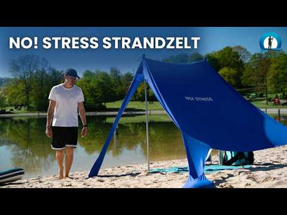No Stress Strandzelt mit UPF 50+ Sonnensegel 300x300 cm bis 6 Personen