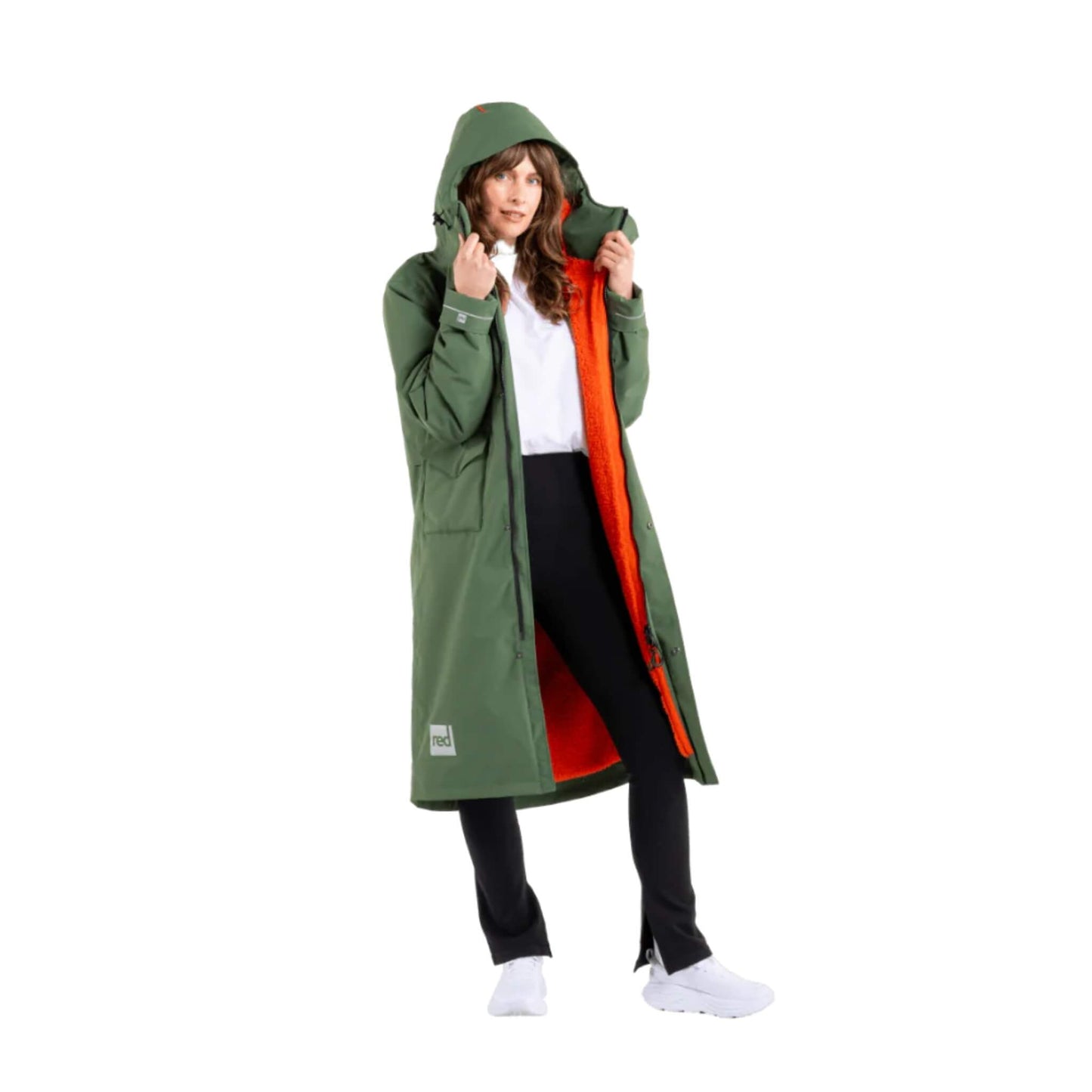 Red Evo Pro Slimline Damen Parka Windjacke dunkelgrün