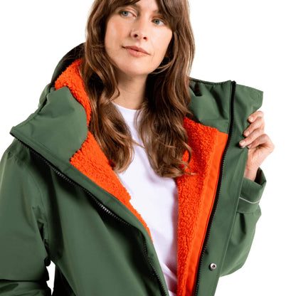 Red Evo Pro Slimline Damen Parka Windjacke dunkelgrün