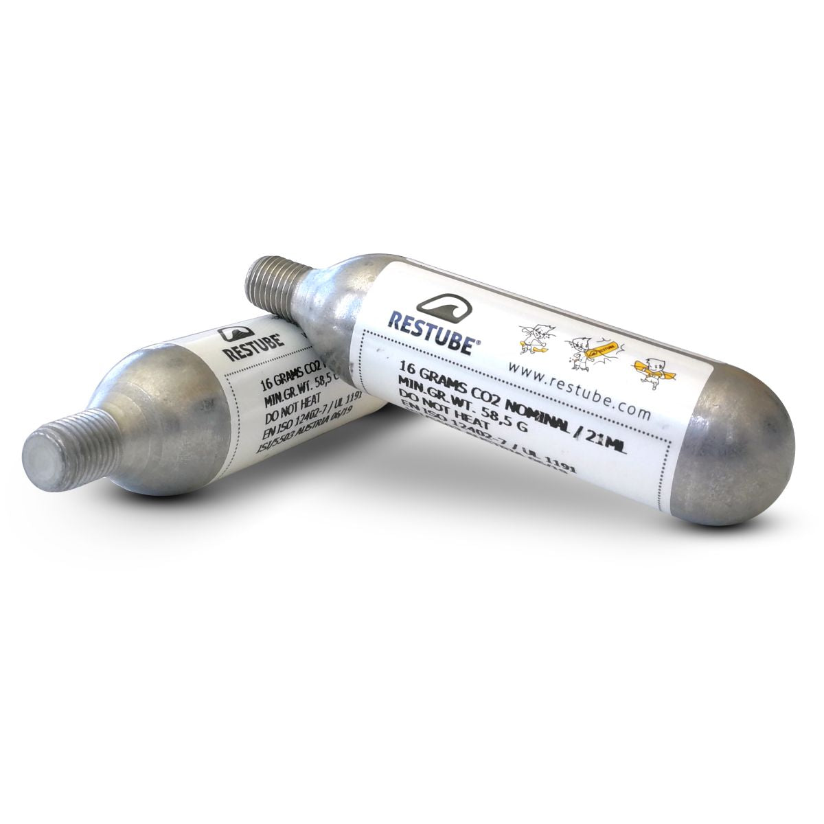 RESTUBE Spare Cartridges 16g CO2-Ersatz-Patronen im Doppelpack