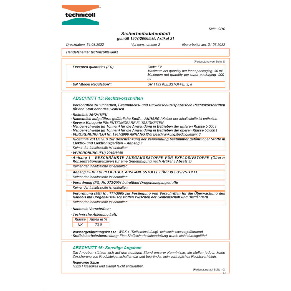 Technicoll PVC Kleber 8002