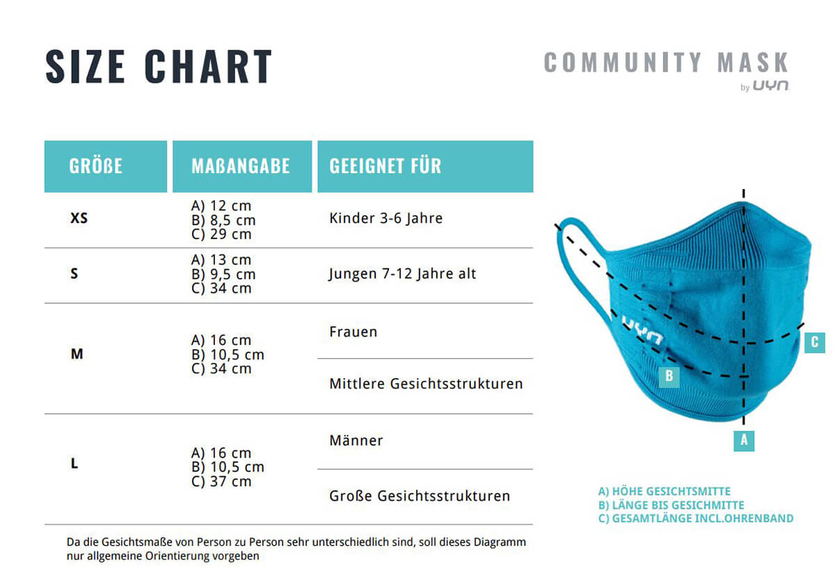 UYN Gesichtsmaske Community Mask Mund-Nasenmaske weiß