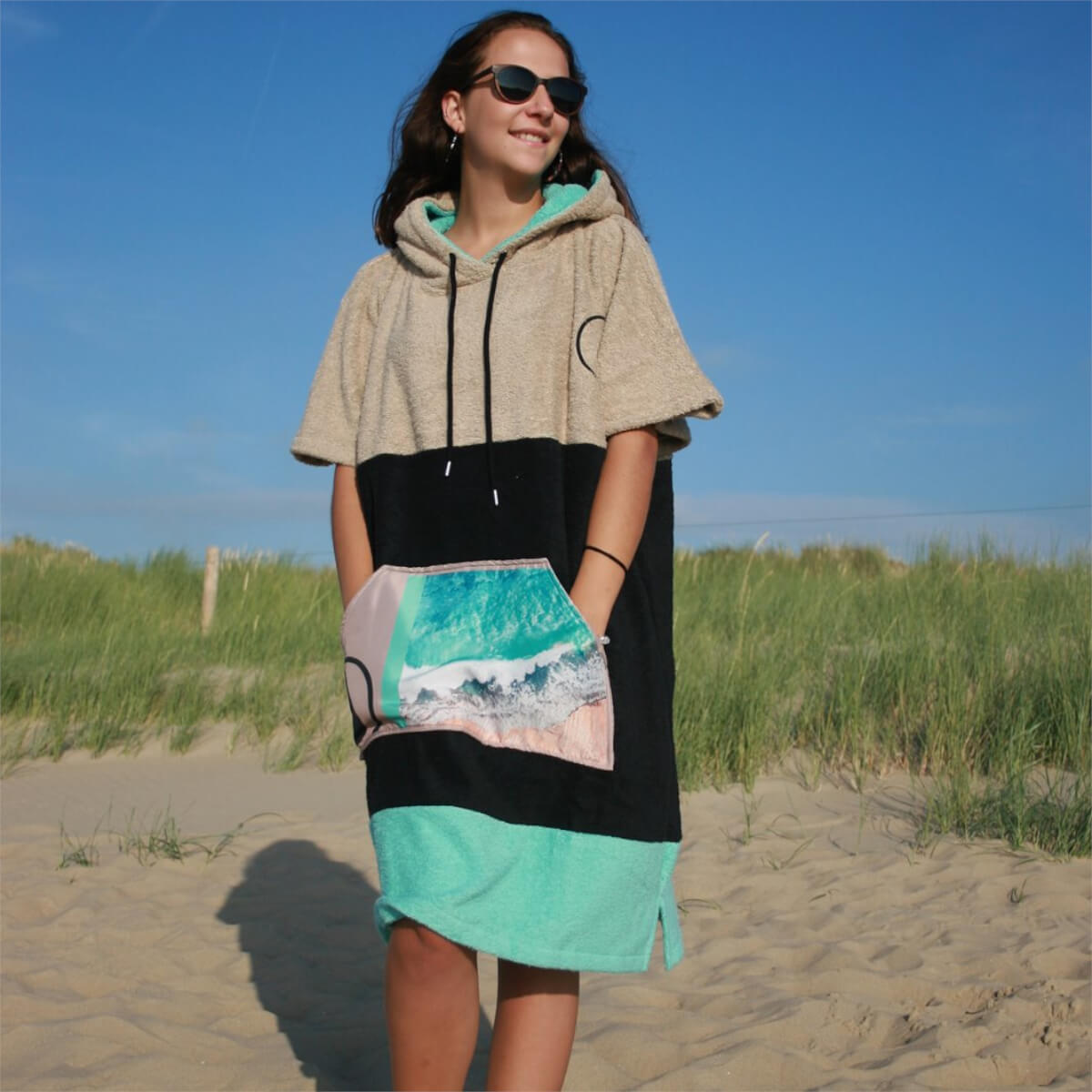 Wave Hawaii AirLite Poncho Ericeira M beige