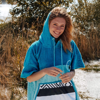 Wave Hawaii Bamboo Poncho Air Beachponcho M blau