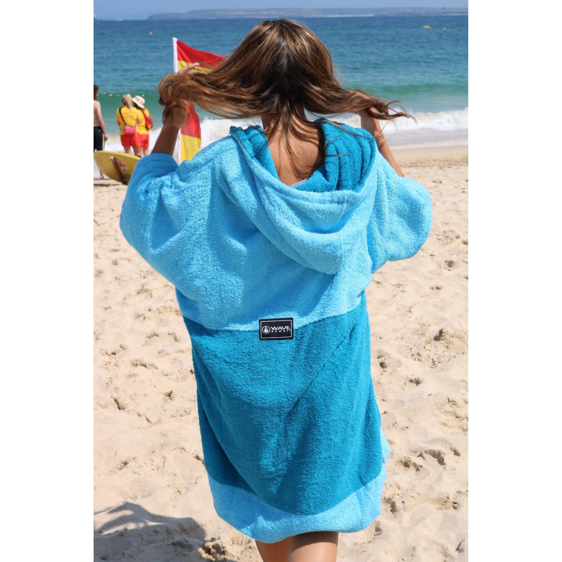 Wave Hawaii Bamboo Poncho Air Beachponcho M blau