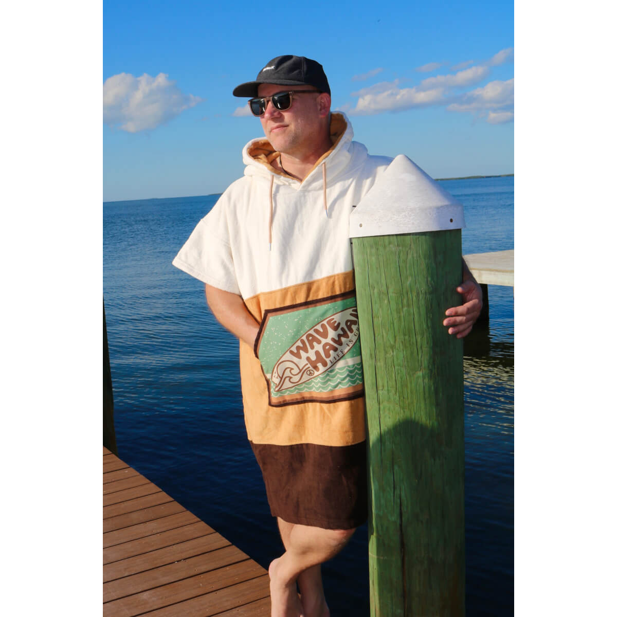 Wave Hawaii Cotton Velours Poncho Campeche S-M beige