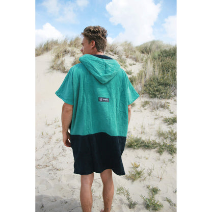 Wave Hawaii Cotton Poncho Faro M schwarz grün