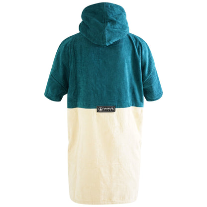 Wave Hawaii Cotton Velours Poncho Petrol M blau
