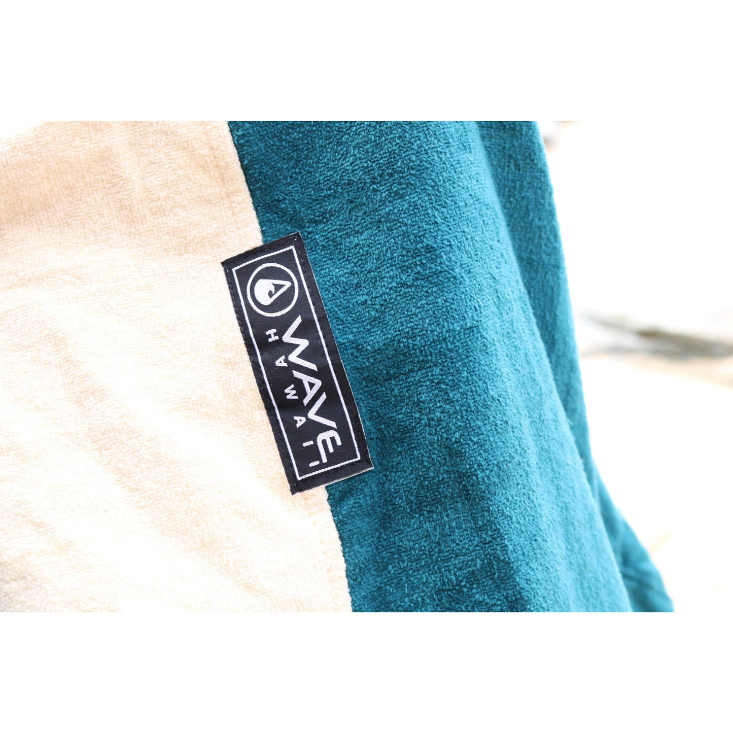 Wave Hawaii Cotton Velours Poncho Petrol M blau