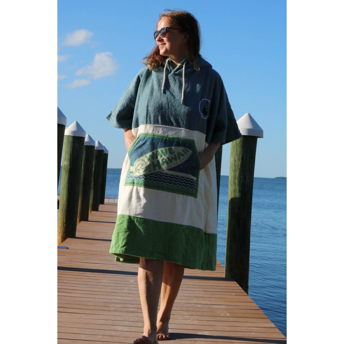 Wave Hawaii Cotton Velours Poncho Curitiba  L beige